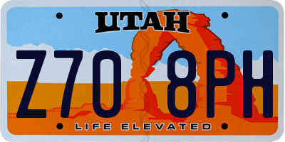 UT license plate Z708PH