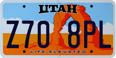 UT license plate Z708PL