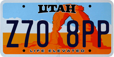 UT license plate Z708PP