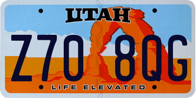 UT license plate Z708QG