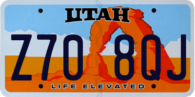 UT license plate Z708QJ