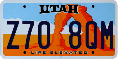 UT license plate Z708QM