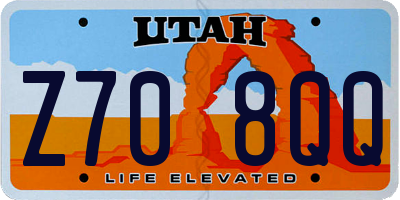 UT license plate Z708QQ