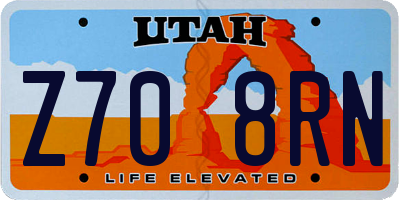 UT license plate Z708RN