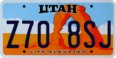 UT license plate Z708SJ