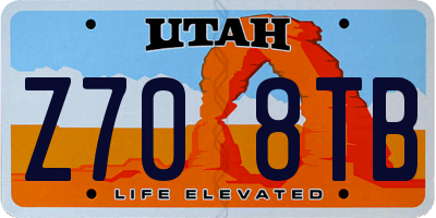 UT license plate Z708TB