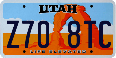 UT license plate Z708TC