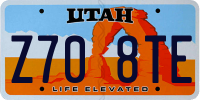 UT license plate Z708TE