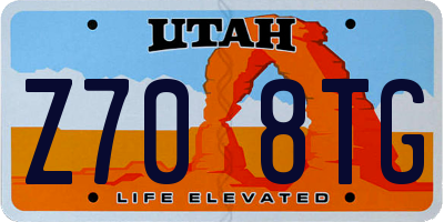 UT license plate Z708TG