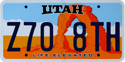 UT license plate Z708TH