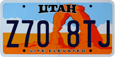 UT license plate Z708TJ