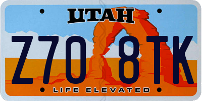 UT license plate Z708TK