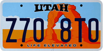 UT license plate Z708TO