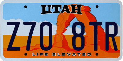 UT license plate Z708TR