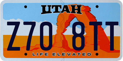 UT license plate Z708TT