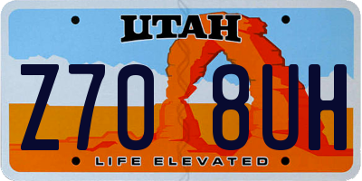 UT license plate Z708UH