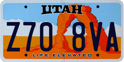UT license plate Z708VA