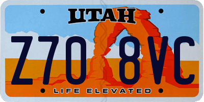 UT license plate Z708VC