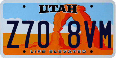 UT license plate Z708VM