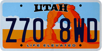UT license plate Z708WD