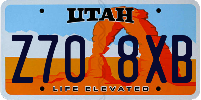 UT license plate Z708XB