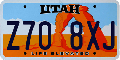 UT license plate Z708XJ