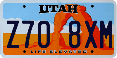 UT license plate Z708XM