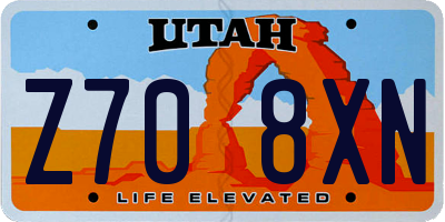 UT license plate Z708XN