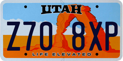 UT license plate Z708XP