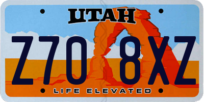 UT license plate Z708XZ
