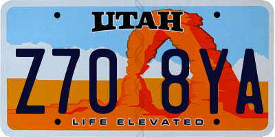UT license plate Z708YA