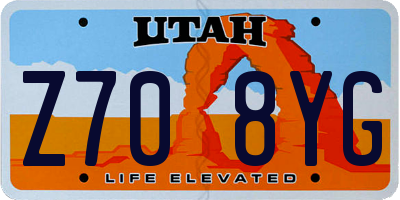 UT license plate Z708YG