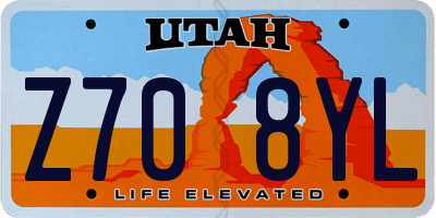 UT license plate Z708YL