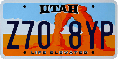 UT license plate Z708YP