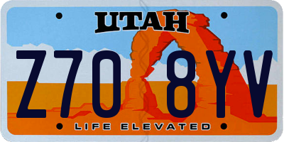 UT license plate Z708YV