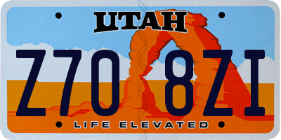 UT license plate Z708ZI