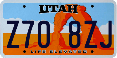 UT license plate Z708ZJ