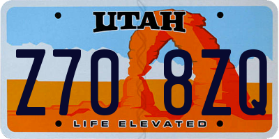UT license plate Z708ZQ