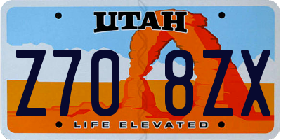 UT license plate Z708ZX