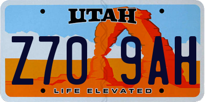 UT license plate Z709AH