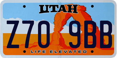 UT license plate Z709BB