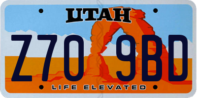 UT license plate Z709BD