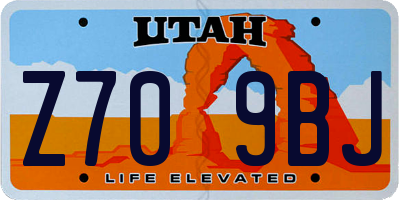 UT license plate Z709BJ