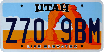UT license plate Z709BM