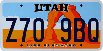UT license plate Z709BQ