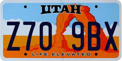 UT license plate Z709BX