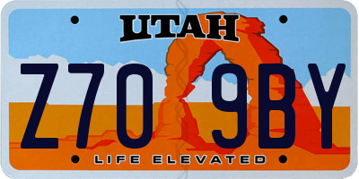 UT license plate Z709BY