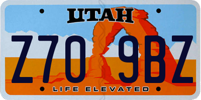 UT license plate Z709BZ