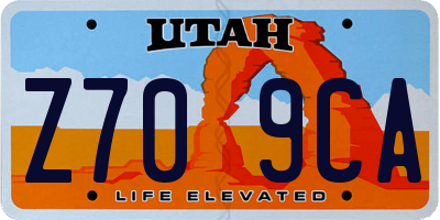 UT license plate Z709CA