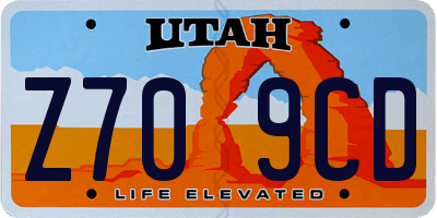 UT license plate Z709CD